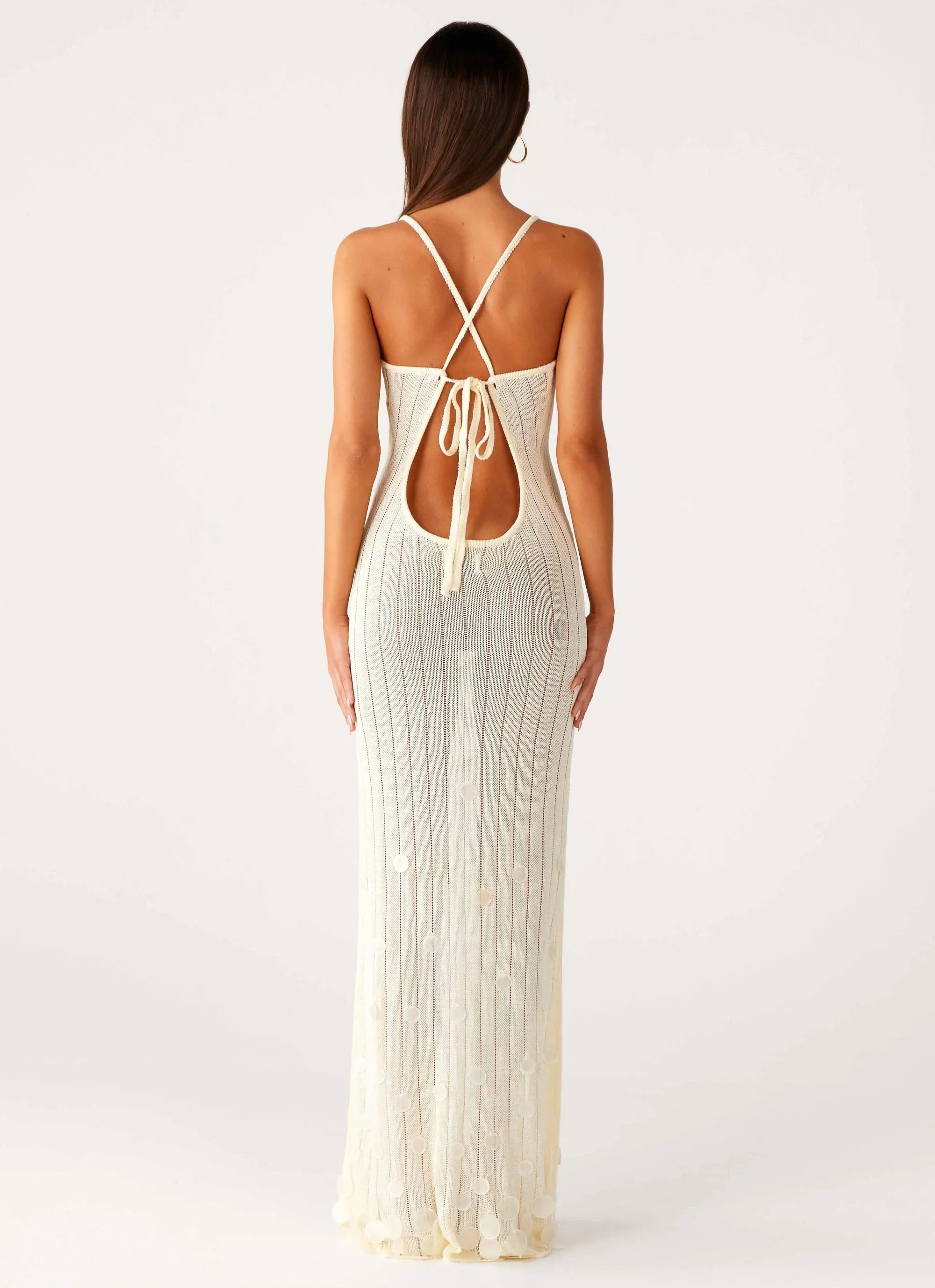 Siren Song Crochet Maxi Dress - Ivory